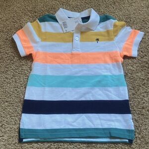 NWT H&M Striped polo with white/blue/green size 5t